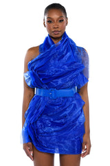 ISADORA BELTED HALTER NECK MINI DRESS