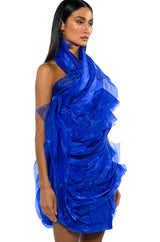 ISADORA BELTED HALTER NECK MINI DRESS