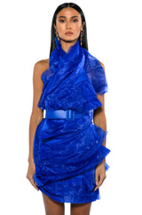 ISADORA BELTED HALTER NECK MINI DRESS