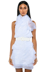 ISADORA BELTED HALTER NECK MINI DRESS