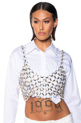 ISLAND GIRL MARBLED CHAIN LAYERING BRA