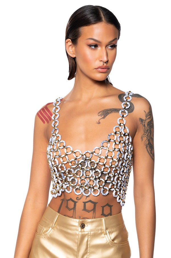 ISLAND GIRL MARBLED CHAIN LAYERING BRA