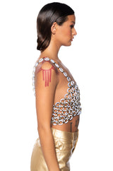 ISLAND GIRL MARBLED CHAIN LAYERING BRA