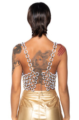 ISLAND GIRL MARBLED CHAIN LAYERING BRA