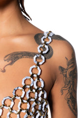 ISLAND GIRL MARBLED CHAIN LAYERING BRA