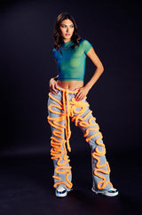 IT GIRL DOUBLE MESH CROPPED TSHIRT IN BLUE