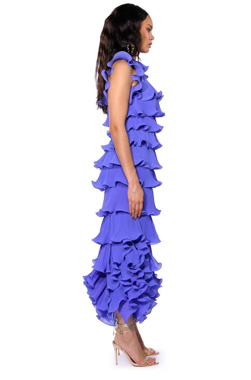 IT'S GIVING FLUTED MAXI DRESS