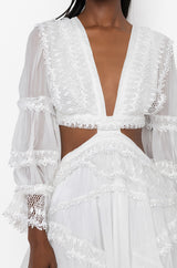 IT'S THE ONE LACE MIX BACK LACE MINI DRESS