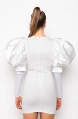 IT'S THE SLEEVES FOR ME BANDAGE MINI DRESS
