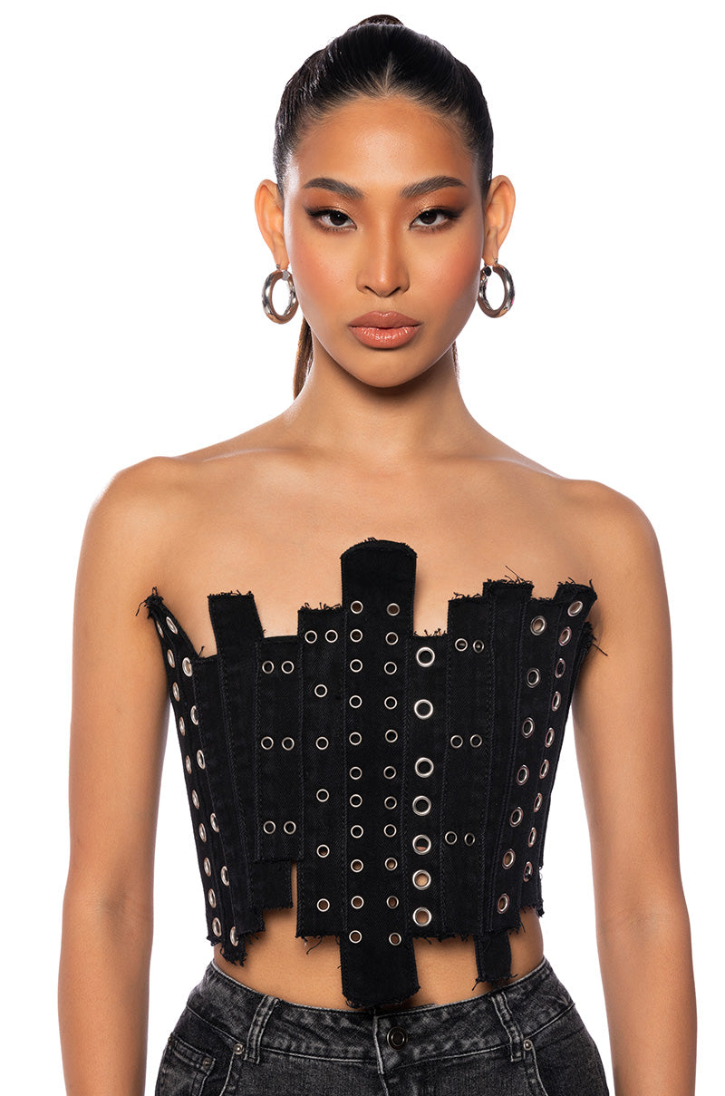 IVY PATCHWORK DENIM CORSET