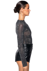 IVY RHINESTONE MESH TOP