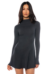JACIE MOCK COLLAR KNIT MINI DRESS