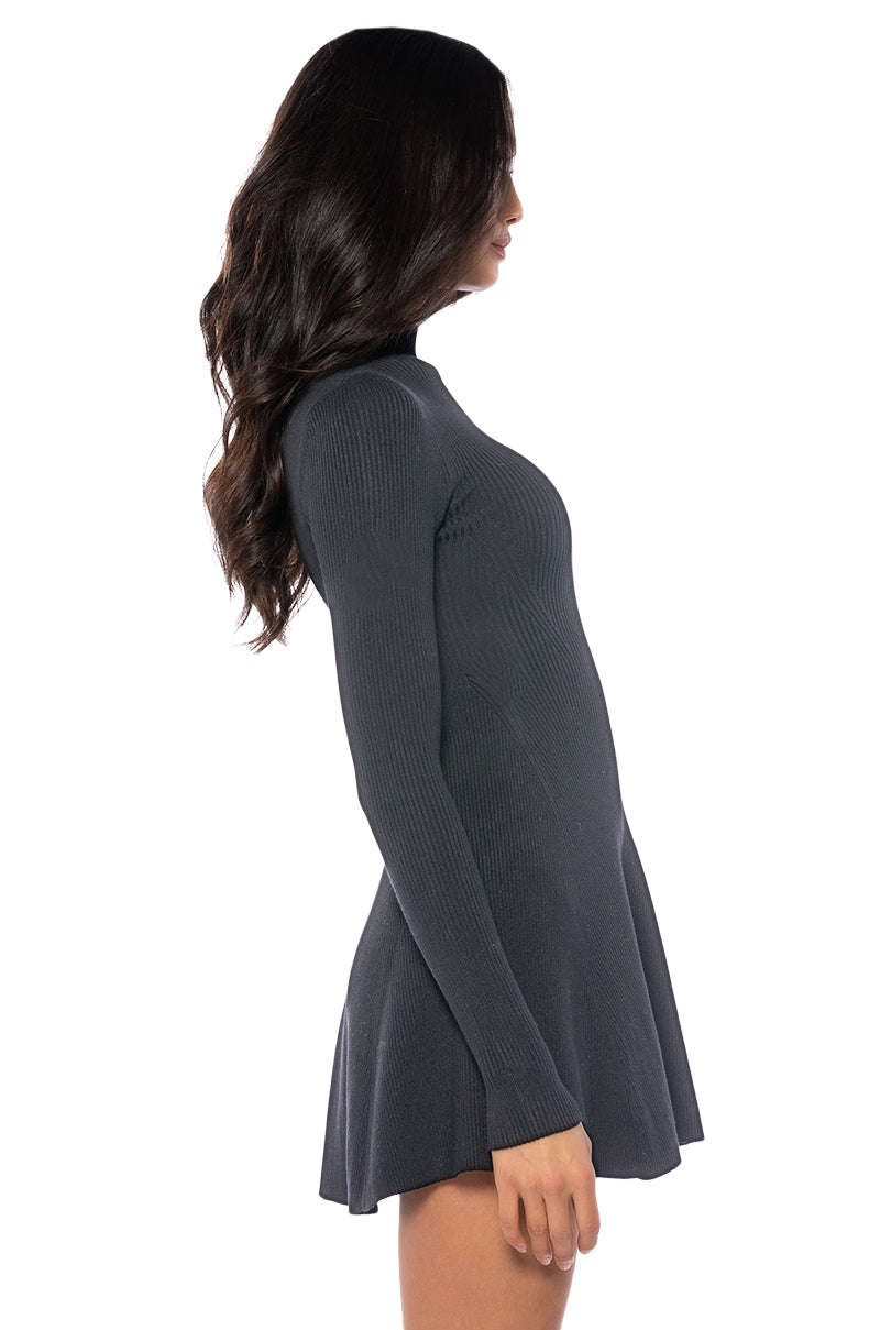 JACIE MOCK COLLAR KNIT MINI DRESS