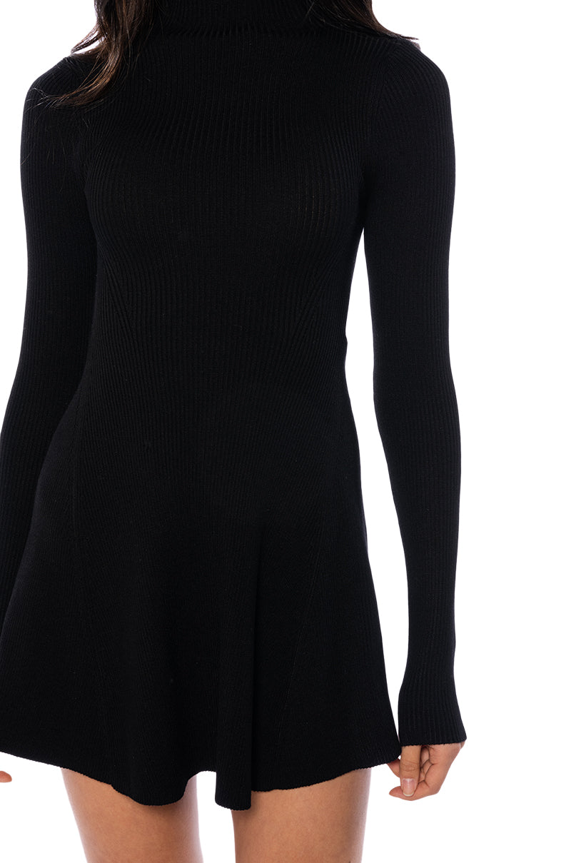 JACIE MOCK COLLAR KNIT MINI DRESS