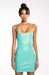 JEN TEXTURED OPEN BACK MINI DRESS