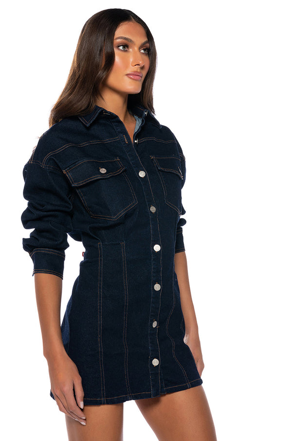 JESS DENIM MINI DRESS