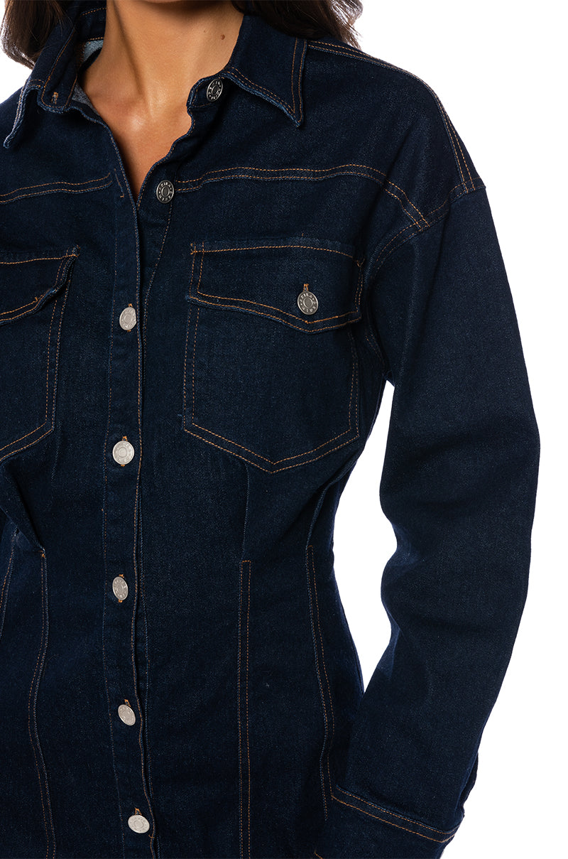 JESS DENIM MINI DRESS