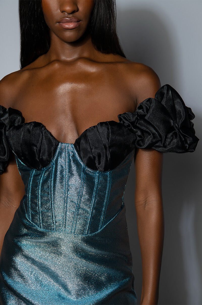 JEWEL WOVEN SPARKLE CORSET MINI DRESS