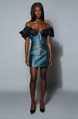 JEWEL WOVEN SPARKLE CORSET MINI DRESS