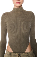 JOJO MINERAL WASH WIDE LEG SWEATPANT IN LIGHT BROWN