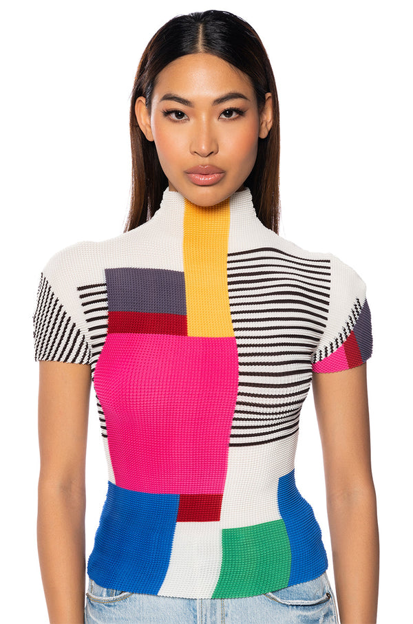 JULLIANNA TEXTURED CAP SLEEVE TOP