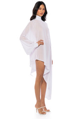 JUNE ASYMMETRICAL MIDI DRESS IN WHITE