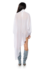 JUNE ASYMMETRICAL MIDI DRESS IN WHITE