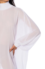 JUNE ASYMMETRICAL MIDI DRESS IN WHITE