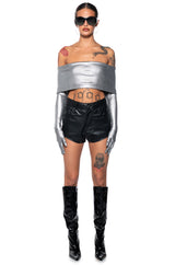 JUST LIKE MAGIC SLINKY OFF THE SHOULDER GLOVED TOP