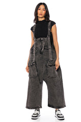 JUST LIKE THAT BAGGY FIT OVERALLS IN CHARCOAL