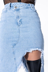 JUST WANNA DANCE HIGH LOW DENIM SKIRT