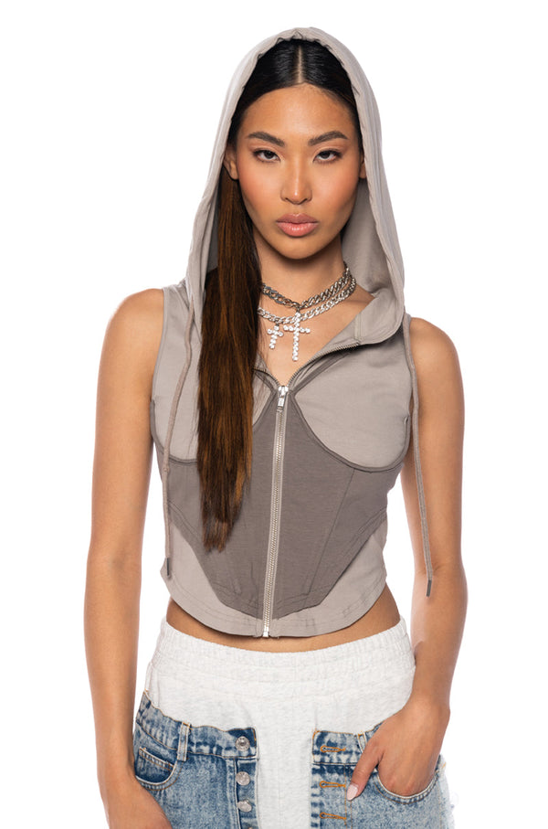 KAI CORSET HOODED TANK TOP