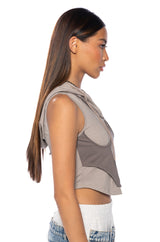 KAI CORSET HOODED TANK TOP