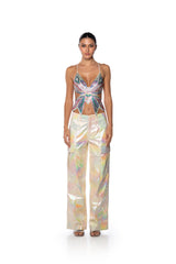 KAI EMBELLISHED BUTTERFLY CROP TOP