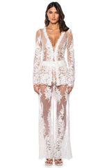 KAI LACE TROUSER IN WHITE