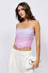 KALEIDOSCOPE EFFECT MESH OMBRE CORSET