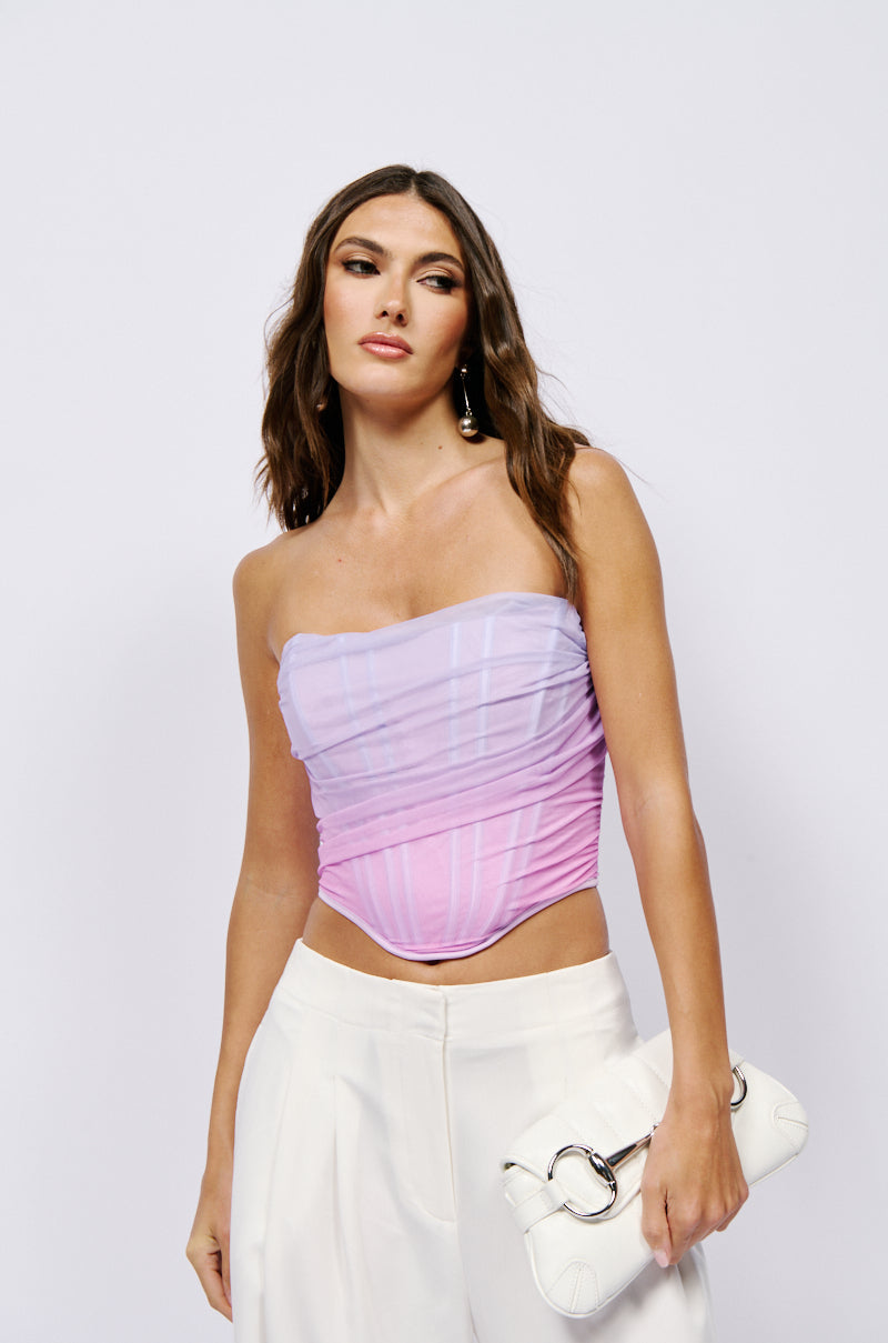KALEIDOSCOPE EFFECT MESH OMBRE CORSET