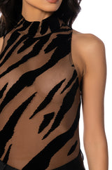 KAMI ANIMAL PRINT SLEEVELESS BODYSUIT