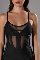 KAT MINI DRESS WITH MESH DETAIL