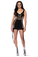KATANA CUT OUT DETAIL MINI DRESS