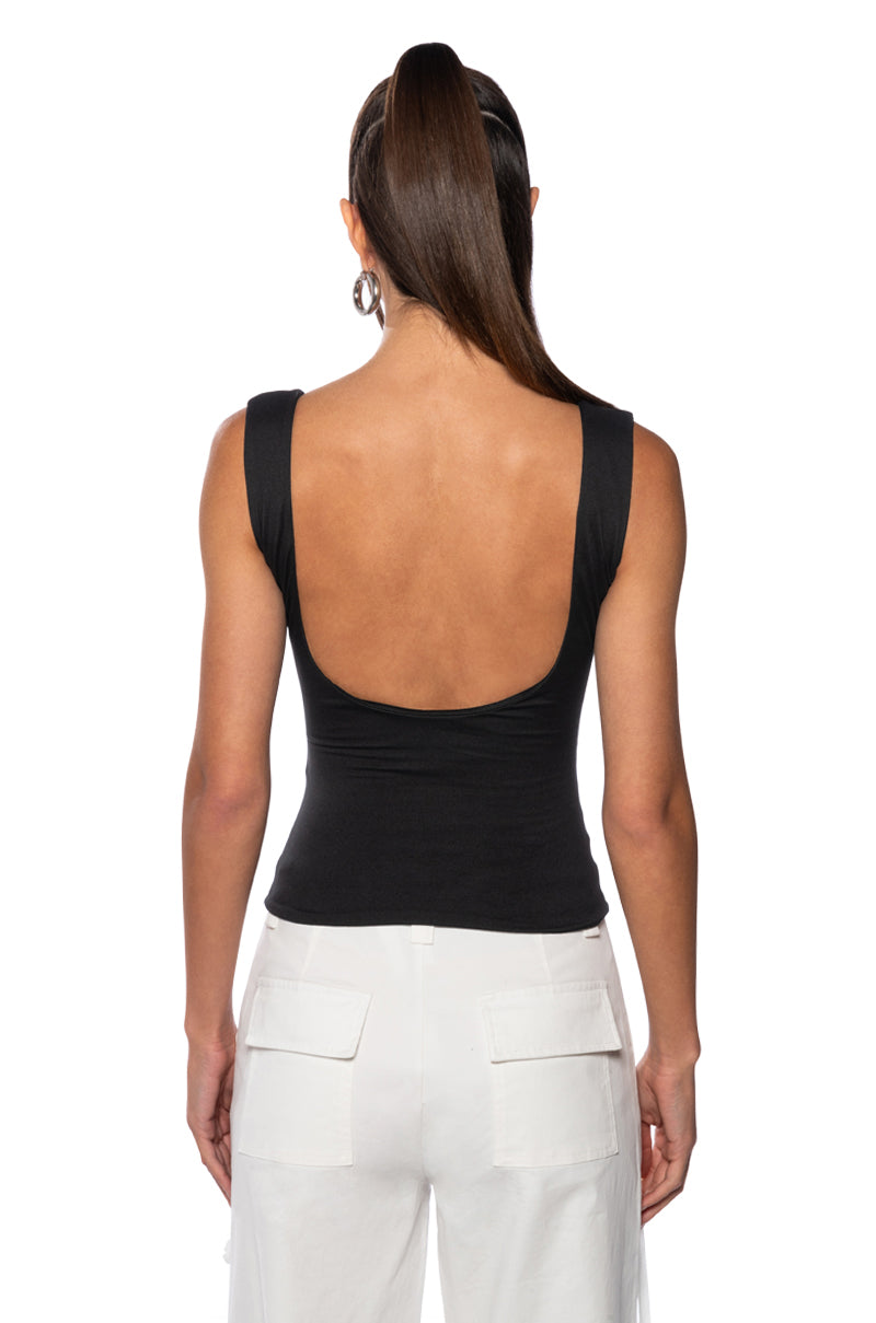KAYA SWEETHEART CUT LOW BACK TANK TOP
