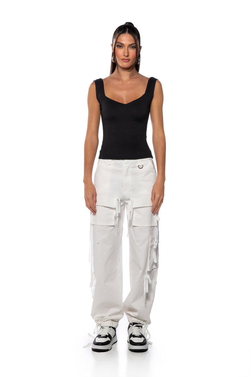 KAYA SWEETHEART CUT LOW BACK TANK TOP