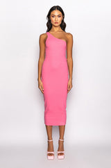 KEEP IT REAL ONE SLEEVE MIDI DRESS