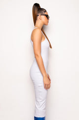 KEEP IT REAL ONE SLEEVE MIDI DRESS