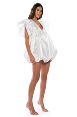 KEEP IT SIMPLE BABY DOLL RUFFLE SLEEVE MINI DRESS