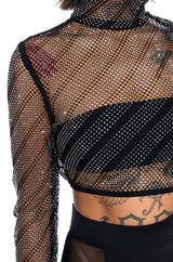 KEEP ME BODIED EMBELLISHED HIGH NECK TOP
