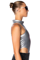 KEEP THAT SAME ENERGY METALLIC SLEEVELESS BODYSUIT