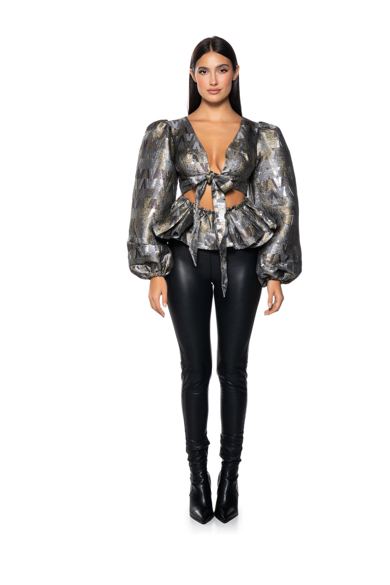 KENNA TIE FRONT BLOUSE