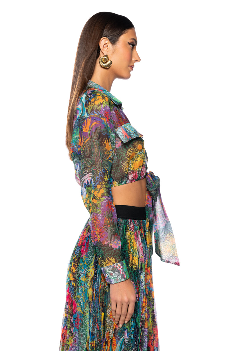 KERRIE SHEER TIE FRONT TOP