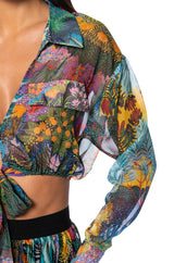 KERRIE SHEER TIE FRONT TOP